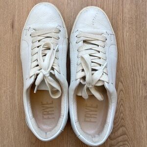 White Frye Ivy Low Lace Leather Sneaker